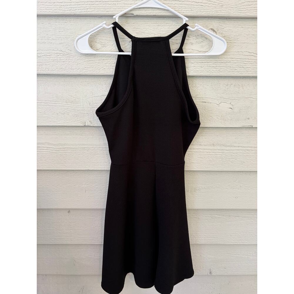 Olivia Rae Black Textured Fit & Flare Racerback Dress | Size Medium - Picture 7 of 8